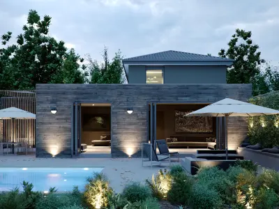 Corona - C4D Scene files - House Jackson Exterior 3D model  3D model