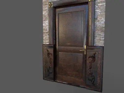 Old Wood Door Low-poly 3D model shop