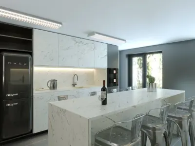 kitchen office interior design 3D model