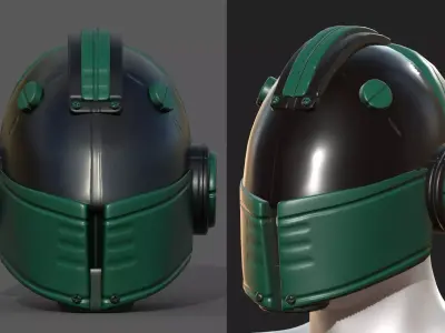 Helmet scifi military combat 3d model  Low-poly 3D model 2