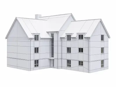Neighborhood Houses P33 Low-poly 3D model