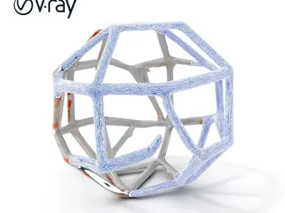 Geometric Wireframe Model Pack with Rusty Texture Low-poly 3D model