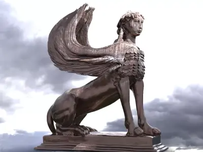 Egypt River Sphinx statue 3D model