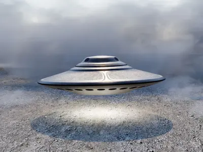 MYSTICAL FLYING SAUCER UFO Low-poly 3D model