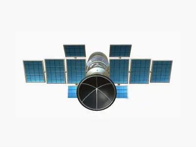 Satellite A08 Aluminum - SciFi Space Design Low-poly 3D model