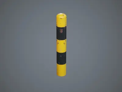 Bollard Parking Barrier Low-poly 3D model
