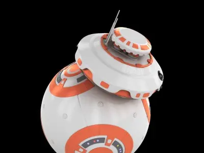 BallDroid orange and bb - robot 3D model