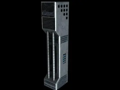 SciFi Column Low-poly 3D model