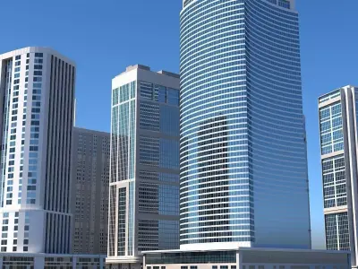 Modern City Skyscraper Kit 3D model