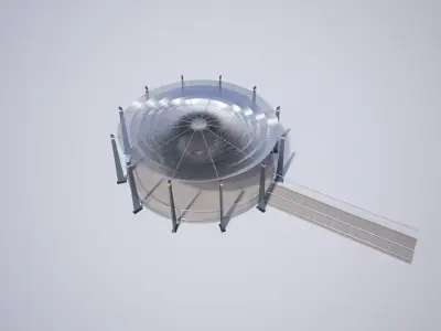 Circular Deck Viewing Platform 3D model