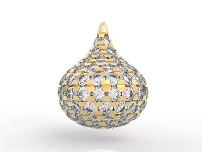 Brilliant Hershey Kiss Diamond Pendant 3D print model