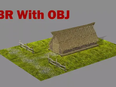 Medieval Viking House 01 Game Ready Low-poly 3D Model Low-poly 3D model