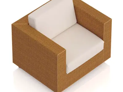 Wicker Armchair 3D model