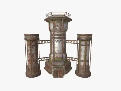 SciFi Facility A10 Abandoned - Sci Fi Exterior Design Low-poly 3D model