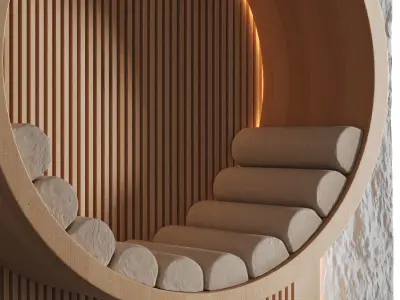 Round lounge zone 3D model