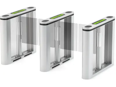 Swing Gate Waterproof with Acrylic Turnstile Barrier 3D model
