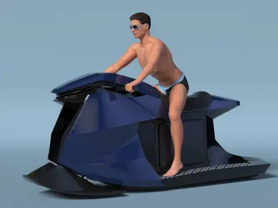  Jet Ski Blue with Rider 