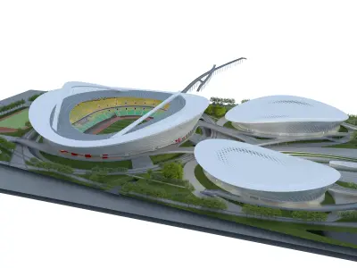 National Stadium appearance Low-poly 3D model