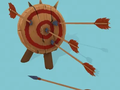 Wooden Target Practice  Low-poly 3D model