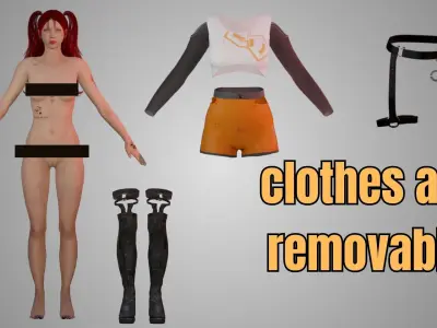CyberPunk Woman - Game Ready Low-poly 3D model