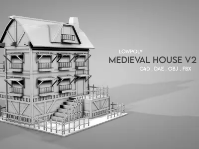 Medieval House v2 Low-poly 3D model
