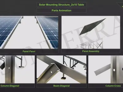 3D Printing-Solar Mounting Structure 2x10 Table 3D print model