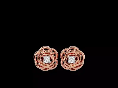 Light Minimalist Diamond Earrings 3D print model buy