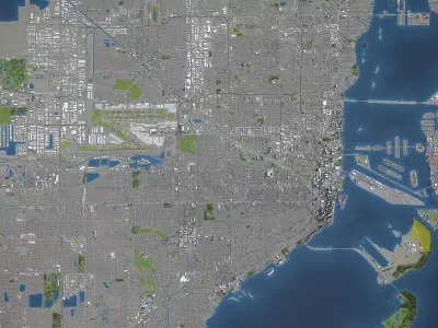 Metropolitan Area Low-poly 3D model