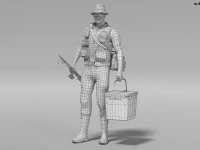  Male Fisherman Animated HQ 