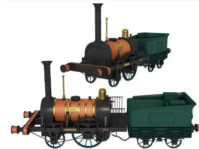 Planet by Robert Stephenson 1830 Locomotive 3D model