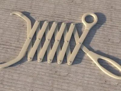 Extending scissor arm grabber 3D model