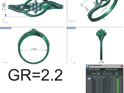 Solitaire Engagement Women Rings 3D print model purchase