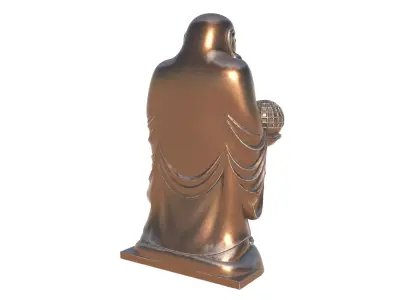 Laughing Buddha Maitreya Low-poly 3D model