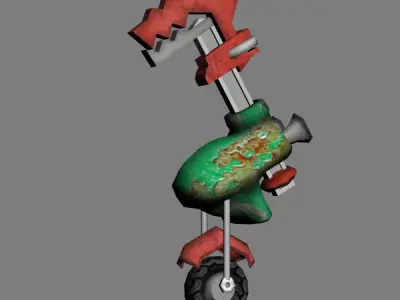 Wheeled Robot Low-poly 3D model by Mimesis3D