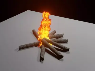 Bonfire - Fire Pit - Fogueira Low-poly 3D model