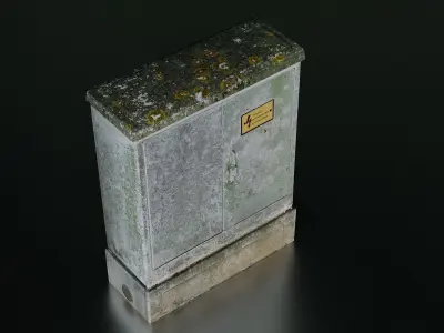 Photoscanned Utility Box Low-poly 3D model