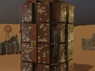 Apocalyptic building Free 3D model