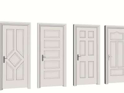 Door Modern bedroom-door-entrance door-white door 3D model purchase