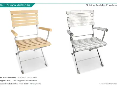Outdoor Metallic Furniture Accessories Collection 3D model