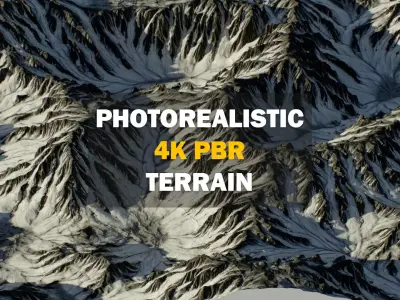 Icy Mountains Realistic Terrain 4k PBR Landscape Low-poly 3D model