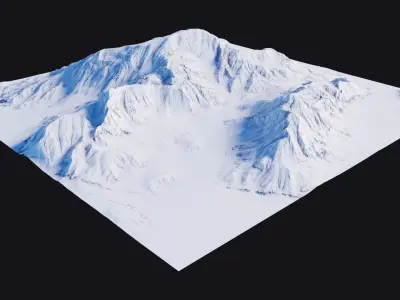 3D Mountain Model 1 - High-Detail with LODs 3D model