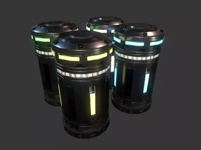 Sci-Fi Power Cell Low-poly 3D model