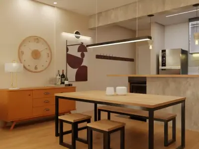 Living-dining 3D model
