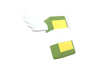 Cartoon Money With Wing V1 003 Low-poly 3D model