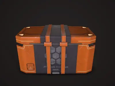 Sci-Fi Crate Low-poly 3D model 5