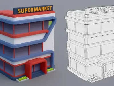 30 Low-Poly Urban Buildings Collection Low-poly 3D model