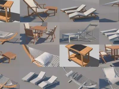 Garden Furniture 3D Model Pack