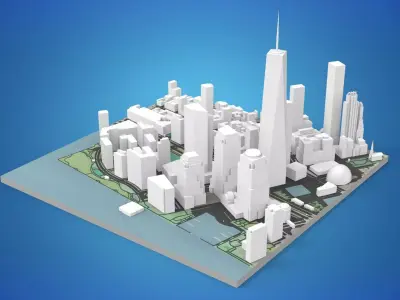 Cityscape New York West street 3D model