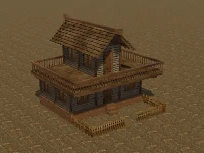 Medieval house eight 15 Low-poly 3D model