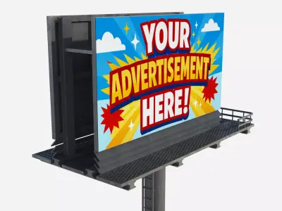 Advertising Billboard 01 Low-poly 3D model